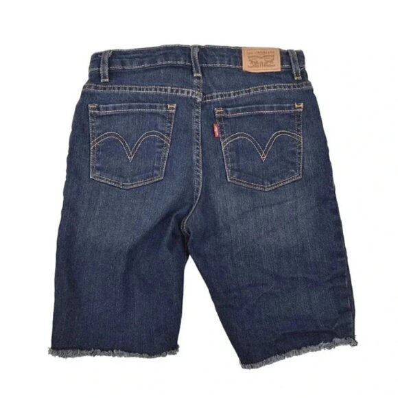 Levi's High Rise Bike Jean Short Dark Wash Girls Size 10 - Picture 2 of 7